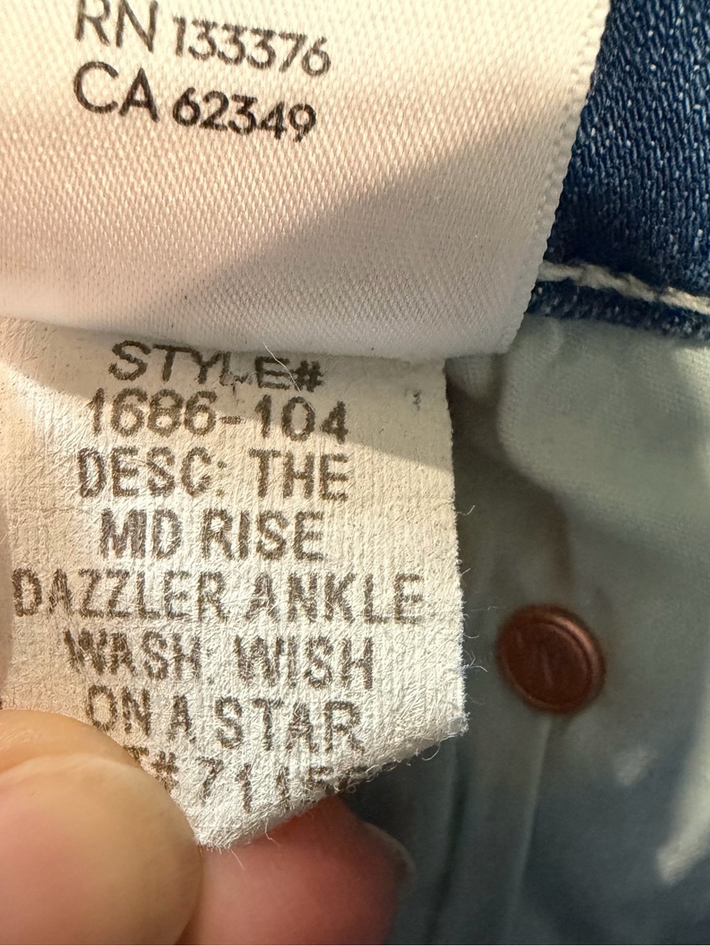 Mother Mid Rise Dazzler Ankle Wish On A Star Jeans Size 23 - Picture 7 of 11